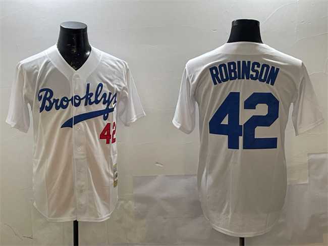 Men%27s Brooklyn Dodgers #42 Jackie Robinson White Stitched Jersey->boston red sox->MLB Jersey